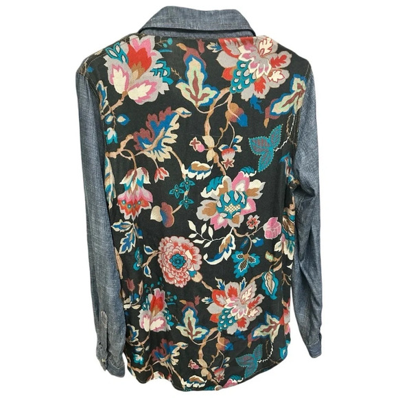 Tolani Women's Button Down Shirt Jacket Boho Western Medium - Picture 1 of 11